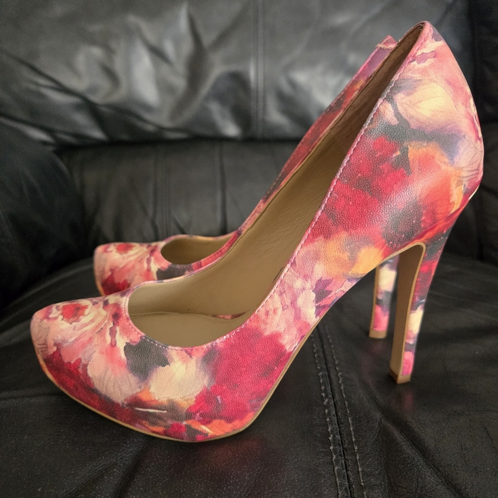 BCBGeneration Floral High Heel Pumps